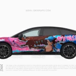 Jinx League of Legends Ford Mustang Anime Wrap – Custom Itasha Vinyl Design by 10KWRAPS
