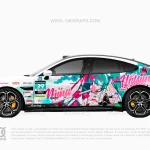 Hatsune Miku Racing Porsche 911 Car Wrap – Custom Anime Itasha Vinyl Design by 10KWRAPS