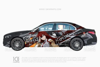 Steins;Gate Anime Wrapped Car for Alfa Romeo Stelvio – Custom Itasha Design by 10KWRAPS