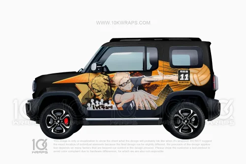 Kei Tsukishima Haikyuu!! BMW M3 Itasha Car Wrap – Custom Anime Vinyl Design by 10KWRAPS