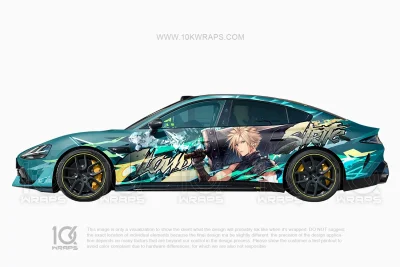 Final Fantasy XIV Anime Wrap for Infiniti Q60 – Custom Itasha Car Design by 10KWRAPS