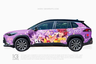 No Game No Life Anime Wraps for Nissan Sentra – Custom Itasha Car Design by 10KWRAPS