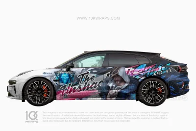 Sylas League of Legends Anime Car Wrap for Chevy Camaro – Custom Gaming-Inspired Design by 10KWRAPS Unleash raw rebel energy with this Sylas League of Legends custom car wrap, created by 10KWRAPS for a bold, high-impact performance build. Inspired by one of the most dangerous and charismatic champions in League of Legends, this wrap combines dark blue tones, neon cyan accents, aggressive graffiti-style lettering, and dramatic character artwork to create a wrap that feels powerful, chaotic, and unmistakably game-inspired. This design is perfect for drivers who want a wrap with a dark esports aesthetic, strong side impact, and a full custom show-car feel. Design Concept & Visual Style This wrap is built around Sylas from League of Legends, using a visual direction that feels intense, rebellious, and battle-ready. The overall style mixes esports branding, urban graffiti elements, and dark fantasy character art into one cohesive wrap concept. The visual style feels: Aggressive Dark and moody Gaming-inspired Futuristic Street-style Perfect for a performance car build The design uses a striking blend of: Deep navy blue Black White Electric cyan Light blue highlights Small pink accent streaks This color palette gives the wrap a high-energy competitive look while keeping it visually clean and premium. Image Design Analysis The uploaded images show both side views, plus a rear view and hood design, making it clear that this is a full custom wrap concept rather than a simple decal kit. Side 1 Analysis One side features a large Sylas portrait across the rear half of the body, with a darker, more serious expression. The center section includes large stylized typography reading “The Chains”, reinforcing Sylas’s identity and making the side layout feel strong and branded. The front side section includes layered sponsor-style logos and a glowing blue fantasy emblem, helping the design lean further into an esports / gaming team aesthetic. Side 2 Analysis The opposite side uses a more intense version of Sylas artwork with darker shadows and stronger contrast. Large graffiti-inspired typography stretches across the doors, creating a fast, aggressive flow from front to rear. The rear quarter panel includes oversized “SYLAS” lettering in bright cyan and black, making the back half of the car visually dominant and instantly recognizable. Rear View Analysis The rear view continues the theme with bold text reading “No More Cages!”, which fits Sylas’s rebellious identity perfectly. The back section stays clean but still highly thematic, helping the wrap look complete from every angle. Hood Design Analysis The hood graphic continues the League of Legends theme with character artwork and large text elements. This makes the front of the vehicle much more dramatic and gives the full wrap a complete show-car appearance. Overall Impression The overall design feels: Bold and rebellious Esports-inspired Dark and cinematic Strongly character-driven Great for a custom gaming-themed performance build Vehicle Fitment This wrap is listed as: Sylas League of Legends Anime Car Wrap – Chevy Camaro The design can be customized to fit the major visible sections of the vehicle, including: Hood Front fenders Doors Side skirts Rear quarter panels Rear section Optional bumper and trunk graphics Whether you want a side-dominant layout or a more complete full-wrap presentation, the design can be adjusted to fit your build. Key Features Custom Sylas League of Legends car wrap Gaming-inspired esports style design Large Sylas character artwork Dark blue, black, white, and electric cyan color scheme Graffiti-style typography and dynamic motion graphics Sponsor-style gaming logo details Rear “No More Cages!” themed graphic Matching hood artwork for a full custom look Ideal for show cars, gaming fans, and custom performance builds Printed on premium-quality vinyl Premium Vinyl Printing At 10KWRAPS, every custom wrap is printed using premium-quality vinyl for: Sharp artwork detail Strong color vibrancy Smooth gradient transitions Clean line definition Professional installation-ready output Each layout is prepared with real-world installation in mind, including panel breaks, body curves, trim alignment, and door gaps. This product includes the printed wrap graphics only. Professional installation is recommended for the best final result. Perfect For This Sylas wrap is ideal for: League of Legends fans Sylas mains and collectors Gamers who want a custom vehicle theme Performance car owners Esports-inspired builds Car meets and convention displays Show-car projects Drivers who want a dark, aggressive custom wrap Customization Available Need this design adjusted for your own car? 10KWRAPS can customize the layout based on your vehicle model, body style, and wrap coverage preference. We can modify: Character placement Text layout Color balance Sponsor/logo detail density Full wrap or partial wrap format Hood and rear graphics Fitment for other coupes, sedans, hatchbacks, SUVs, or sports cars Whether you want a full Sylas show-car wrap or a cleaner side graphic version, we can create a custom layout for your build. Why Choose 10KWRAPS? 10KWRAPS specializes in custom anime, gaming, and itasha wrap design and printing for cars, SUVs, motorcycles, and one-of-a-kind vehicle builds. We focus on: Vehicle-specific layout design High-resolution artwork Strong visual impact Premium vinyl printing Installation-friendly file preparation From concept to final print, 10KWRAPS helps turn your favorite game or character into a professional custom wrap.