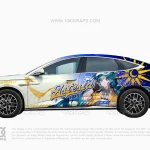 Astesia & Astgenne Arknights Anime Car Wrap for Honda Civic Type R – Custom Itasha Design by 10KWRAPS