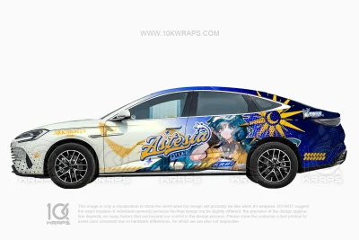 Astesia & Astgenne Arknights Anime Car Wrap for Honda Civic Type R – Custom Itasha Design by 10KWRAPS