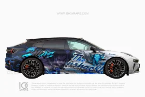 Sylas League of Legends Anime Car Wrap for Chevy Camaro – Custom Gaming-Inspired Design by 10KWRAPS Unleash raw rebel energy with this Sylas League of Legends custom car wrap, created by 10KWRAPS for a bold, high-impact performance build. Inspired by one of the most dangerous and charismatic champions in League of Legends, this wrap combines dark blue tones, neon cyan accents, aggressive graffiti-style lettering, and dramatic character artwork to create a wrap that feels powerful, chaotic, and unmistakably game-inspired. This design is perfect for drivers who want a wrap with a dark esports aesthetic, strong side impact, and a full custom show-car feel. Design Concept & Visual Style This wrap is built around Sylas from League of Legends, using a visual direction that feels intense, rebellious, and battle-ready. The overall style mixes esports branding, urban graffiti elements, and dark fantasy character art into one cohesive wrap concept. The visual style feels: Aggressive Dark and moody Gaming-inspired Futuristic Street-style Perfect for a performance car build The design uses a striking blend of: Deep navy blue Black White Electric cyan Light blue highlights Small pink accent streaks This color palette gives the wrap a high-energy competitive look while keeping it visually clean and premium. Image Design Analysis The uploaded images show both side views, plus a rear view and hood design, making it clear that this is a full custom wrap concept rather than a simple decal kit. Side 1 Analysis One side features a large Sylas portrait across the rear half of the body, with a darker, more serious expression. The center section includes large stylized typography reading “The Chains”, reinforcing Sylas’s identity and making the side layout feel strong and branded. The front side section includes layered sponsor-style logos and a glowing blue fantasy emblem, helping the design lean further into an esports / gaming team aesthetic. Side 2 Analysis The opposite side uses a more intense version of Sylas artwork with darker shadows and stronger contrast. Large graffiti-inspired typography stretches across the doors, creating a fast, aggressive flow from front to rear. The rear quarter panel includes oversized “SYLAS” lettering in bright cyan and black, making the back half of the car visually dominant and instantly recognizable. Rear View Analysis The rear view continues the theme with bold text reading “No More Cages!”, which fits Sylas’s rebellious identity perfectly. The back section stays clean but still highly thematic, helping the wrap look complete from every angle. Hood Design Analysis The hood graphic continues the League of Legends theme with character artwork and large text elements. This makes the front of the vehicle much more dramatic and gives the full wrap a complete show-car appearance. Overall Impression The overall design feels: Bold and rebellious Esports-inspired Dark and cinematic Strongly character-driven Great for a custom gaming-themed performance build Vehicle Fitment This wrap is listed as: Sylas League of Legends Anime Car Wrap – Chevy Camaro The design can be customized to fit the major visible sections of the vehicle, including: Hood Front fenders Doors Side skirts Rear quarter panels Rear section Optional bumper and trunk graphics Whether you want a side-dominant layout or a more complete full-wrap presentation, the design can be adjusted to fit your build. Key Features Custom Sylas League of Legends car wrap Gaming-inspired esports style design Large Sylas character artwork Dark blue, black, white, and electric cyan color scheme Graffiti-style typography and dynamic motion graphics Sponsor-style gaming logo details Rear “No More Cages!” themed graphic Matching hood artwork for a full custom look Ideal for show cars, gaming fans, and custom performance builds Printed on premium-quality vinyl Premium Vinyl Printing At 10KWRAPS, every custom wrap is printed using premium-quality vinyl for: Sharp artwork detail Strong color vibrancy Smooth gradient transitions Clean line definition Professional installation-ready output Each layout is prepared with real-world installation in mind, including panel breaks, body curves, trim alignment, and door gaps. This product includes the printed wrap graphics only. Professional installation is recommended for the best final result. Perfect For This Sylas wrap is ideal for: League of Legends fans Sylas mains and collectors Gamers who want a custom vehicle theme Performance car owners Esports-inspired builds Car meets and convention displays Show-car projects Drivers who want a dark, aggressive custom wrap Customization Available Need this design adjusted for your own car? 10KWRAPS can customize the layout based on your vehicle model, body style, and wrap coverage preference. We can modify: Character placement Text layout Color balance Sponsor/logo detail density Full wrap or partial wrap format Hood and rear graphics Fitment for other coupes, sedans, hatchbacks, SUVs, or sports cars Whether you want a full Sylas show-car wrap or a cleaner side graphic version, we can create a custom layout for your build. Why Choose 10KWRAPS? 10KWRAPS specializes in custom anime, gaming, and itasha wrap design and printing for cars, SUVs, motorcycles, and one-of-a-kind vehicle builds. We focus on: Vehicle-specific layout design High-resolution artwork Strong visual impact Premium vinyl printing Installation-friendly file preparation From concept to final print, 10KWRAPS helps turn your favorite game or character into a professional custom wrap.