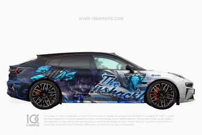 Sylas League of Legends Anime Car Wrap for Chevy Camaro – Custom Gaming-Inspired Design by 10KWRAPS Unleash raw rebel energy with this Sylas League of Legends custom car wrap, created by 10KWRAPS for a bold, high-impact performance build. Inspired by one of the most dangerous and charismatic champions in League of Legends, this wrap combines dark blue tones, neon cyan accents, aggressive graffiti-style lettering, and dramatic character artwork to create a wrap that feels powerful, chaotic, and unmistakably game-inspired. This design is perfect for drivers who want a wrap with a dark esports aesthetic, strong side impact, and a full custom show-car feel. Design Concept & Visual Style This wrap is built around Sylas from League of Legends, using a visual direction that feels intense, rebellious, and battle-ready. The overall style mixes esports branding, urban graffiti elements, and dark fantasy character art into one cohesive wrap concept. The visual style feels: Aggressive Dark and moody Gaming-inspired Futuristic Street-style Perfect for a performance car build The design uses a striking blend of: Deep navy blue Black White Electric cyan Light blue highlights Small pink accent streaks This color palette gives the wrap a high-energy competitive look while keeping it visually clean and premium. Image Design Analysis The uploaded images show both side views, plus a rear view and hood design, making it clear that this is a full custom wrap concept rather than a simple decal kit. Side 1 Analysis One side features a large Sylas portrait across the rear half of the body, with a darker, more serious expression. The center section includes large stylized typography reading “The Chains”, reinforcing Sylas’s identity and making the side layout feel strong and branded. The front side section includes layered sponsor-style logos and a glowing blue fantasy emblem, helping the design lean further into an esports / gaming team aesthetic. Side 2 Analysis The opposite side uses a more intense version of Sylas artwork with darker shadows and stronger contrast. Large graffiti-inspired typography stretches across the doors, creating a fast, aggressive flow from front to rear. The rear quarter panel includes oversized “SYLAS” lettering in bright cyan and black, making the back half of the car visually dominant and instantly recognizable. Rear View Analysis The rear view continues the theme with bold text reading “No More Cages!”, which fits Sylas’s rebellious identity perfectly. The back section stays clean but still highly thematic, helping the wrap look complete from every angle. Hood Design Analysis The hood graphic continues the League of Legends theme with character artwork and large text elements. This makes the front of the vehicle much more dramatic and gives the full wrap a complete show-car appearance. Overall Impression The overall design feels: Bold and rebellious Esports-inspired Dark and cinematic Strongly character-driven Great for a custom gaming-themed performance build Vehicle Fitment This wrap is listed as: Sylas League of Legends Anime Car Wrap – Chevy Camaro The design can be customized to fit the major visible sections of the vehicle, including: Hood Front fenders Doors Side skirts Rear quarter panels Rear section Optional bumper and trunk graphics Whether you want a side-dominant layout or a more complete full-wrap presentation, the design can be adjusted to fit your build. Key Features Custom Sylas League of Legends car wrap Gaming-inspired esports style design Large Sylas character artwork Dark blue, black, white, and electric cyan color scheme Graffiti-style typography and dynamic motion graphics Sponsor-style gaming logo details Rear “No More Cages!” themed graphic Matching hood artwork for a full custom look Ideal for show cars, gaming fans, and custom performance builds Printed on premium-quality vinyl Premium Vinyl Printing At 10KWRAPS, every custom wrap is printed using premium-quality vinyl for: Sharp artwork detail Strong color vibrancy Smooth gradient transitions Clean line definition Professional installation-ready output Each layout is prepared with real-world installation in mind, including panel breaks, body curves, trim alignment, and door gaps. This product includes the printed wrap graphics only. Professional installation is recommended for the best final result. Perfect For This Sylas wrap is ideal for: League of Legends fans Sylas mains and collectors Gamers who want a custom vehicle theme Performance car owners Esports-inspired builds Car meets and convention displays Show-car projects Drivers who want a dark, aggressive custom wrap Customization Available Need this design adjusted for your own car? 10KWRAPS can customize the layout based on your vehicle model, body style, and wrap coverage preference. We can modify: Character placement Text layout Color balance Sponsor/logo detail density Full wrap or partial wrap format Hood and rear graphics Fitment for other coupes, sedans, hatchbacks, SUVs, or sports cars Whether you want a full Sylas show-car wrap or a cleaner side graphic version, we can create a custom layout for your build. Why Choose 10KWRAPS? 10KWRAPS specializes in custom anime, gaming, and itasha wrap design and printing for cars, SUVs, motorcycles, and one-of-a-kind vehicle builds. We focus on: Vehicle-specific layout design High-resolution artwork Strong visual impact Premium vinyl printing Installation-friendly file preparation From concept to final print, 10KWRAPS helps turn your favorite game or character into a professional custom wrap.