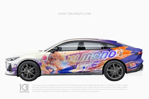 Almond Eye Umamusume: Pretty Derby Itasha Wrap for Honda Civic – Custom Anime Car Wrap by 10KWRAPS