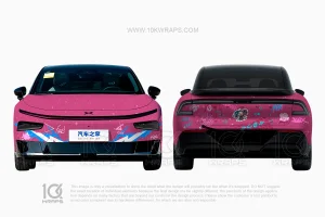 Jinx League of Legends Ford Mustang Anime Wrap – Custom Itasha Vinyl Design by 10KWRAPS