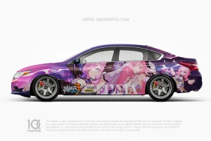 Elysia Honkai Impact 3rd Nissan Altima Anime Wrap – Custom Itasha Vinyl Design by 10KWRAPS