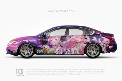 Elysia Honkai Impact 3rd Nissan Altima Anime Wrap – Custom Itasha Vinyl Design by 10KWRAPS