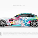 Hatsune Miku Racing Anime Wraps for Cars – AMG GT Custom Itasha Vinyl Wrap