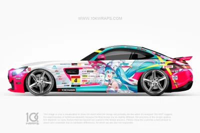 Hatsune Miku Racing Anime Wraps for Cars – AMG GT Custom Itasha Vinyl Wrap