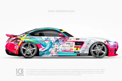 Hatsune Miku Racing Anime Wraps for Cars – AMG GT Custom Itasha Vinyl Wrap