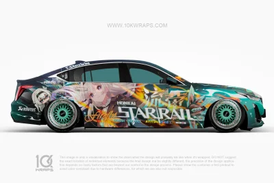 Firefly Honkai: Star Rail Cadillac CT5 Anime Wrap – Custom Itasha Auto Folierung by 10KWRAPS
