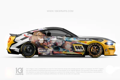 Ye Shunguang Zenless Zone Zero Anime Car Wrap for Ford Mustang