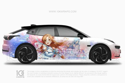 Asuna Yuuki Sword Art Online Anime Wrap Car – Mitsubishi Lancer Evo