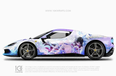 Furina Genshin Impact Anime Girl Car Wrap for Jeep Wrangler 10KWRAPS