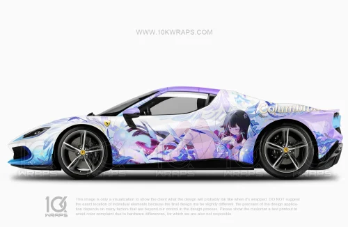 Furina Genshin Impact Anime Girl Car Wrap for Jeep Wrangler 10KWRAPS
