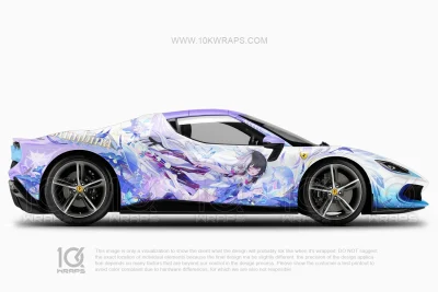 Furina Genshin Impact Anime Girl Car Wrap for Jeep Wrangler 10KWRAPS