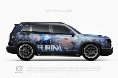 Furina Genshin Impact Anime Girl Car Wrap – Jeep Wrangler
