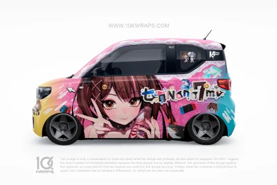 Nanami & Azusa VTuber Honda Civic Type R Anime Folierung Auto