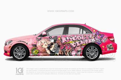 Nicole Demara Gentle House Zenless Zone Zero Car Anime Wrap for Benz C-Class