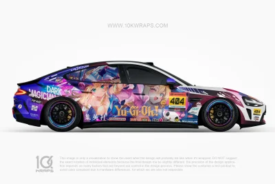 Overwatch & Yu Gi Oh! D.VA & Dark Magician Girl Itasha Wrap for Porsche 911 (1)