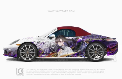Priestess Theresa Arknights Anime Car Wrap – Porsche 718
