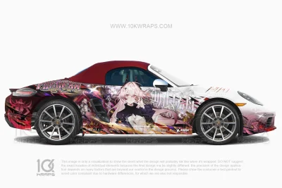 Priestess Theresa Arknights Anime Car Wrap – Porsche 718