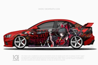 Reimu Hakurei & Marisa Kirisame Touhou Project Itasha Cars for Mitsubishi Lancer Evo