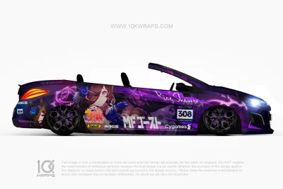 Rice Shower Pretty Derby Itasha Car Wrap for Lotus Evora S Mansory 10KWRAPS