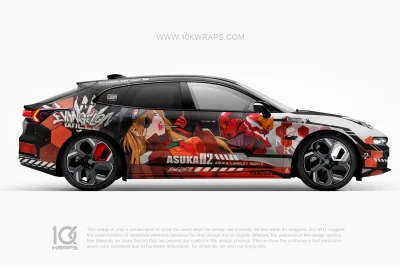 Soryu Asuka Langley Neon Genesis Evangelion Anime Wrapped Car for ZEEK 001