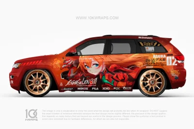Soryu Asuka Langley Neon Genesis Evangelion Itasha Folierung for Jeep Grand Cherokee