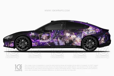 The Herta Honkai Star Rail Anime Wrapped Car for Nissan Sentra
