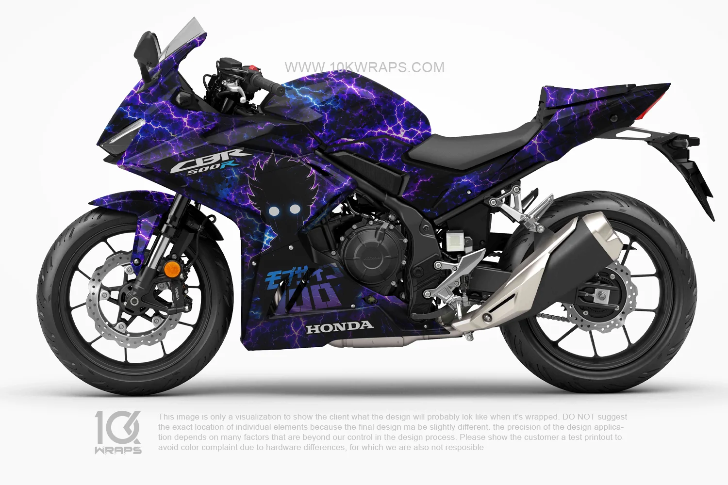 #10K1173 (1) Akame ga Kill! Kawasaki Ninja 500 Motorcycle Wrap – Custom Anime Itasha Vinyl Design